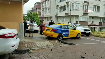 Park halindeki otomobil evin bahçesine daldı