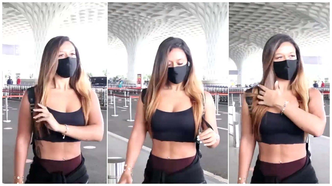 Krishna Shroff Flaunts Her Washboard Abs At The Airport
