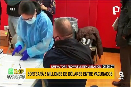 EEUU: Nueva York sortea 5 millones de dólares por vacunarse