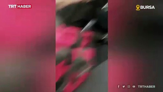 Bursa'da taşan dere iş makinelerini sürükledi