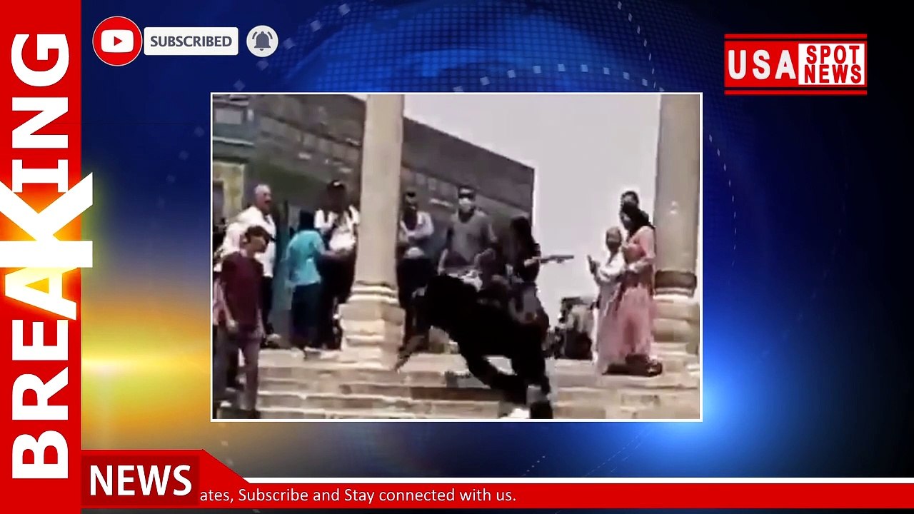 Video shows crowd cheering as Israeli officer is knocked off his feet