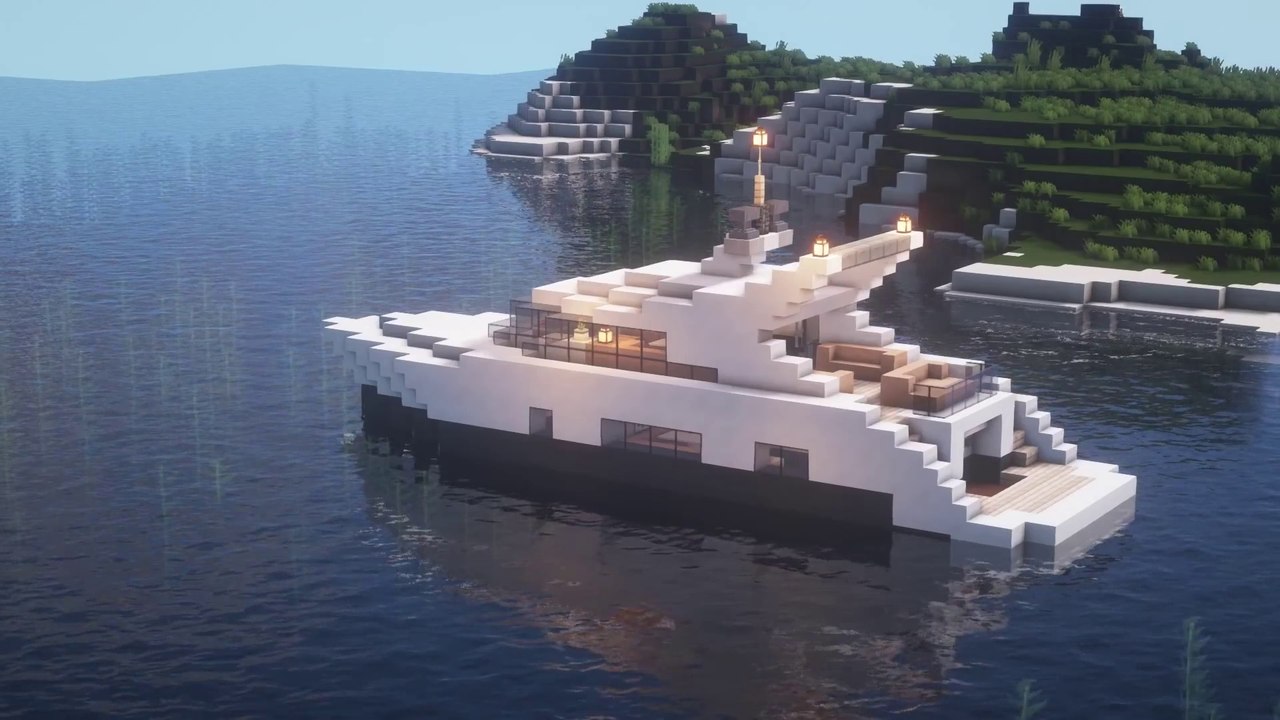 minecraft modern yacht