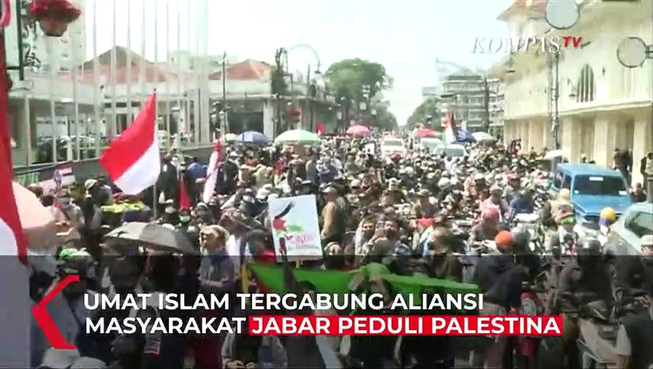 Potret Ribuan Warga Bandung Demo Bela Palestina, Hingga Jalan Asia Afrika Ditutup