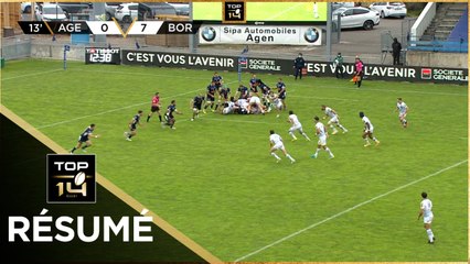 TOP 14 - Résumé SU Agen-Union Bordeaux-Bègles: 3-49 - J21 - Saison 2020/2021
