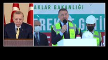 İSTANBUL - Cumhurbaşkanı Erdoğan, KKTC Sulamaları İletim Tüneli Işık Görünme Töreni'ne canlı bağlantıyla katıldı (2)