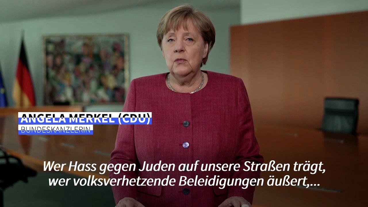 Merkel verurteilt 'unerträgliche antisemitische Äußerungen' bei Demonstrationen