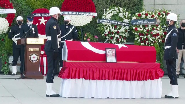 İSTANBUL - Şehit bekçi Kansu Turan'ın cenazesi toprağa verildi