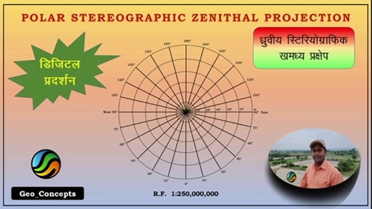 Polar Stereographic Zenithal Projection/स्टीरियोग्राफिक प्रक्षेप/ BA Geography/ Geo Concepts/ Rakesh Kumar