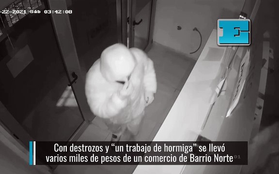 Con destrozos y “un trabajo de hormiga”, se llevó varios miles de pesos de un local de Barrio Norte