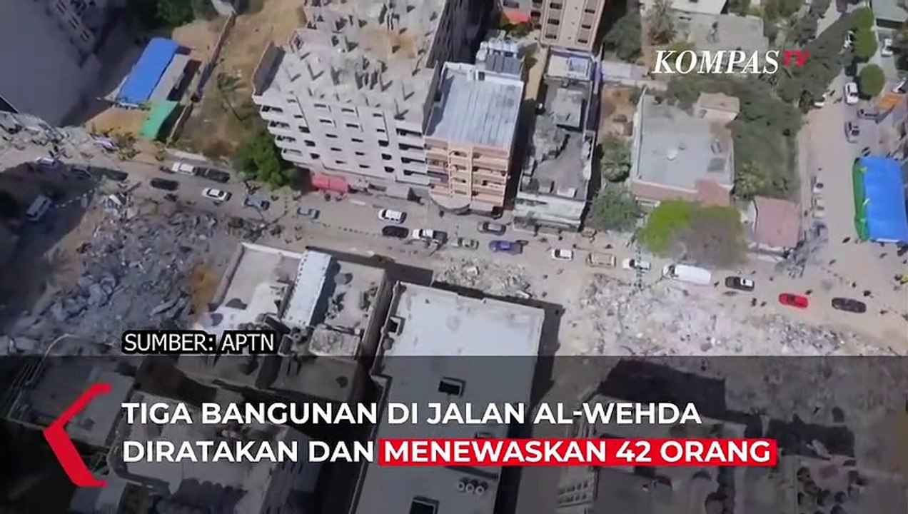 Gambar Udara Kondisi Terkini Gaza pasca Genjatan Senjata, Gedung Hancur karena Serangan Israel!