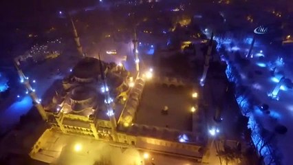Sultanahmet'te eşsiz kar manzarası