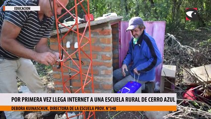 Por primera vez llega internet a una escuela rural de Cerro Azul