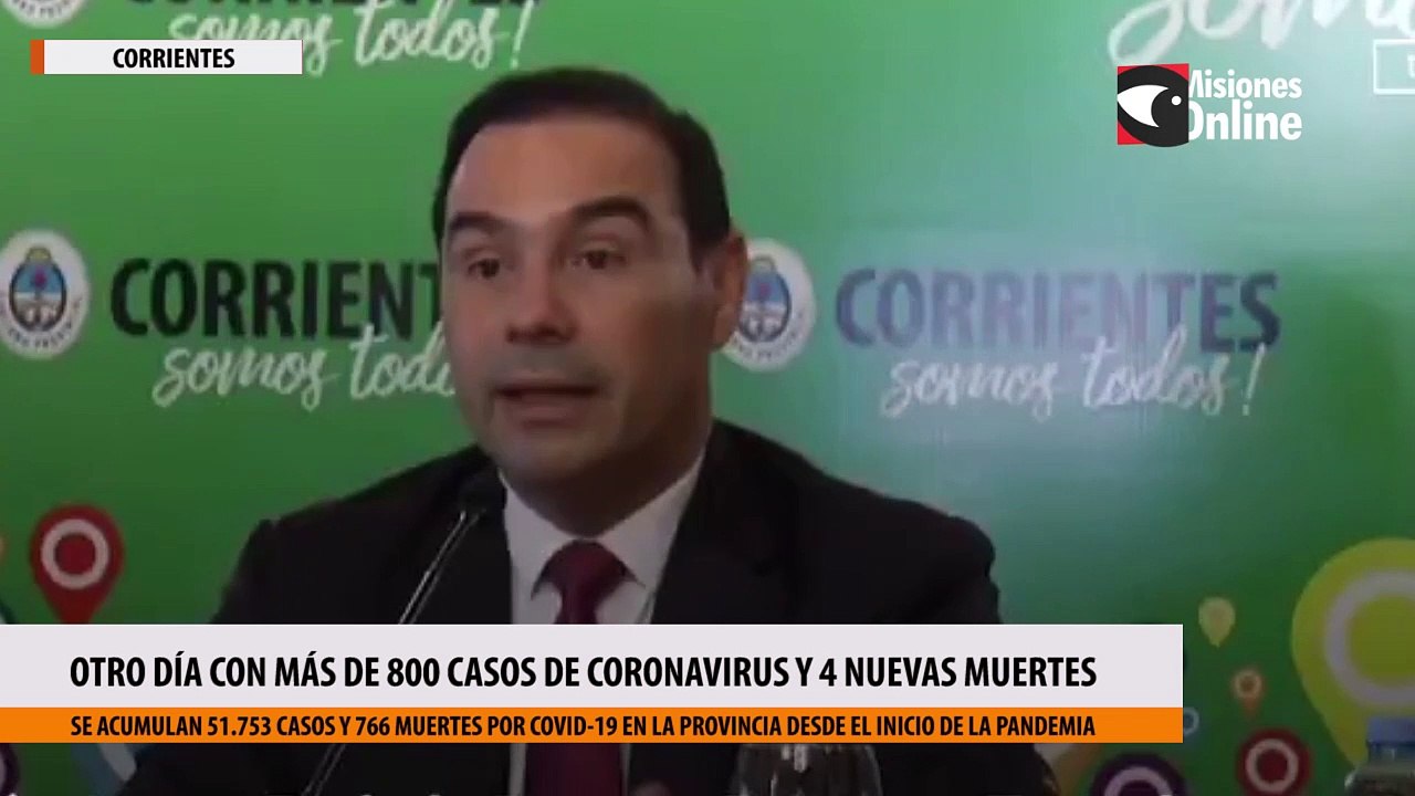 Corrientes: otro día con más de 800 casos de coronavirus y 4 nuevas muertes