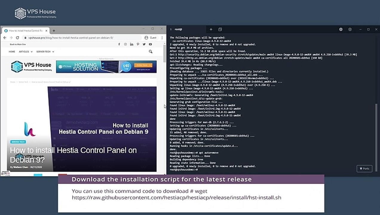 [VPS House] How to install Hestia Control Panel on Debian 9?