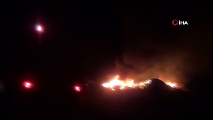 Tavşanlı'daki moloz çöplüğünde yangın