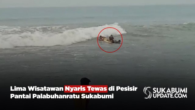 Lima Wisatawan Nyaris Tewas di Pesisir Pantai Palabuhanratu Sukabumi