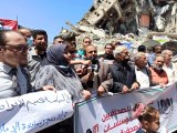 Gazze Gazeteciler Sendikasından, İsrail'in hedef aldığı medya kuruluşları için destek gösterisi