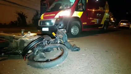 Batida frontal deixa entregador ferido no Bairro Alto Alegre