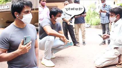 Crying Man Falls Into Sonu Sood's Feet For Helping Him Get A Job