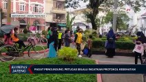 Wisata Kota Lama Semarang Padat Pengunjung, Petugas Ingatkan Protokol Kesehatan