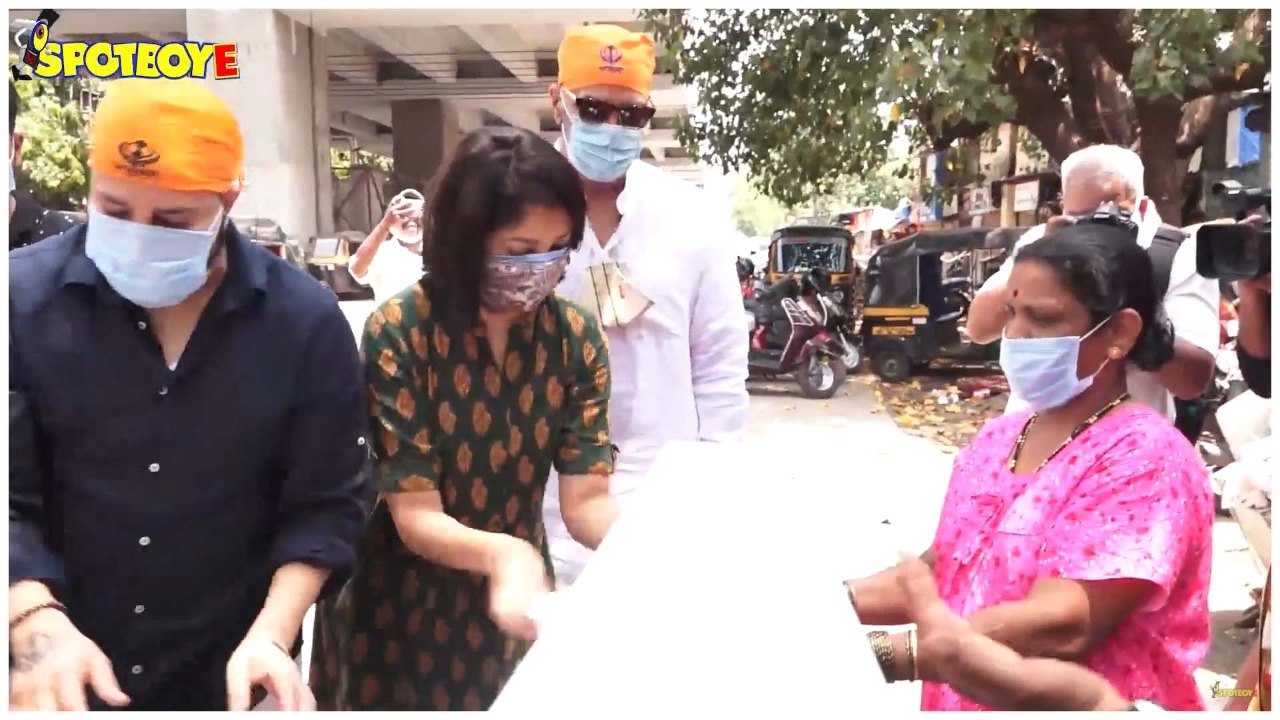 Mika Singh, Vindu Dara Singh, Bhoomi Trivedi Distributing Food To Underprivileged People At Oshiwara