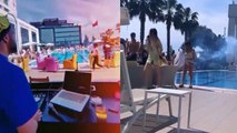Pendik’te havuz başında DJ eşliğinde corona virüs partisi
