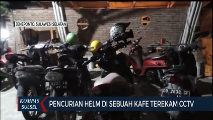 Pencurian Helm Disebuah Caf Terekam CCTV