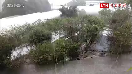 南投九份二山降雨近150毫米 農民驚喜︰聽大雨聲音太美妙了  (陳新豪提供)