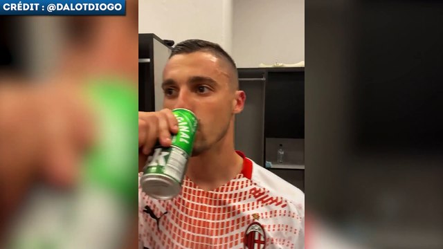 La joie des joueurs de l'AC Milan après leur qualification en Ligue des Champions