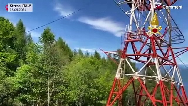 شاهد: صور مروعة لحادث تحطم مقصورة تلفريك في منتجع ستريزا السياحي في شمال إيطاليا