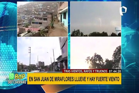 Truenos y relámpagos en Lima: intensa lluvia y fuertes vientos se registran en SJM