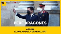 Pere Aragonès arriba al Palau de la Generalitat