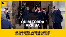 Quim Torra arriba al Palau de la Generalitat entre crits de “president!”