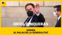 Oriol Junqueras arriba al Palau de la Generalitat