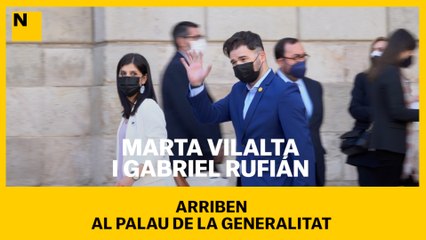 Gabriel Rufián i Marta Vilalta arriben al Palau de la Generalitat