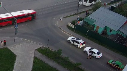 Frustrated Driver Gets Gas in His Face