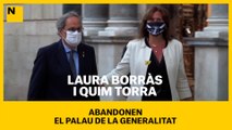 Laura Borràs i Quim Torra abandonen el Palau de la Generalitat