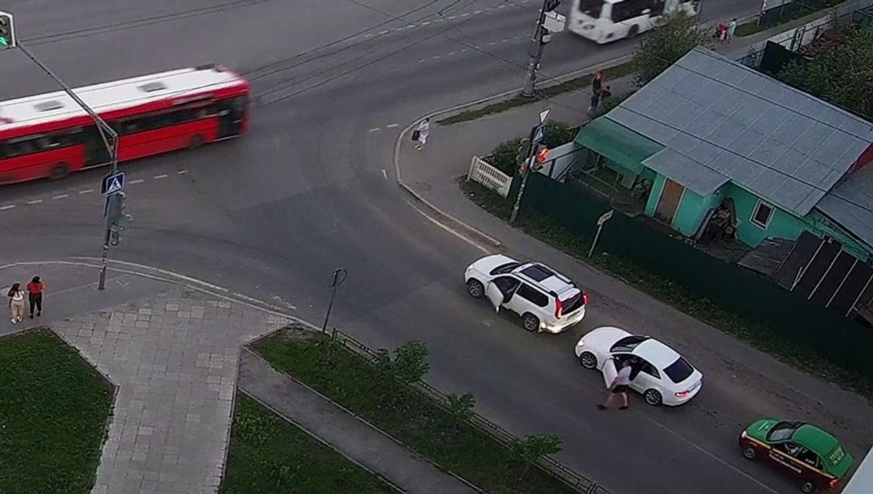 Frustrated Driver Gets Gas in His Face