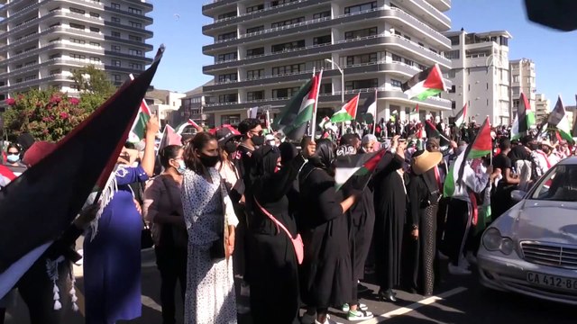 CAPE TOWN - İsrail'in Filistinlilere yönelik saldırıları Güney Afrika'nın Cape Town kentinde protesto edildi