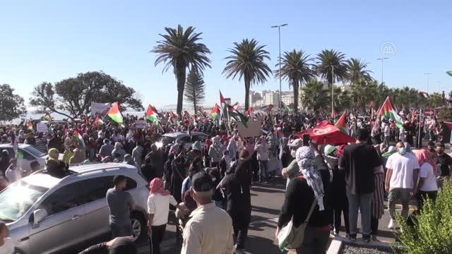 CAPE TOWN - İsrail'in Filistinlilere yönelik saldırıları Güney Afrika'nın Cape Town kentinde protesto edildi