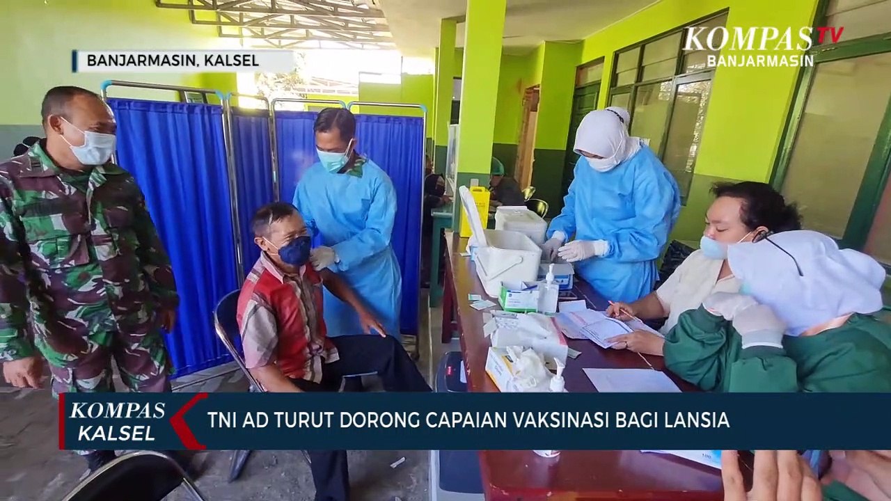 Dorong Vaksinasi Lansia, Kodim Banjarmasin Beri Vaksin Pada Veteran, Purnawirawan TNI dan Warakawuri