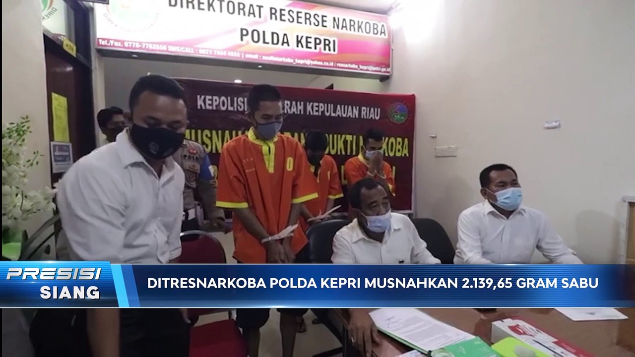 Ditresnarkoba Polda Kepri Musnahkan 2.139,65 Gram Sabu