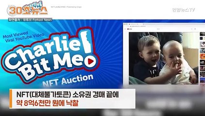 [30초뉴스] 형 손가락 깨무는 영상, NFT 8억6천만 원에 낙찰