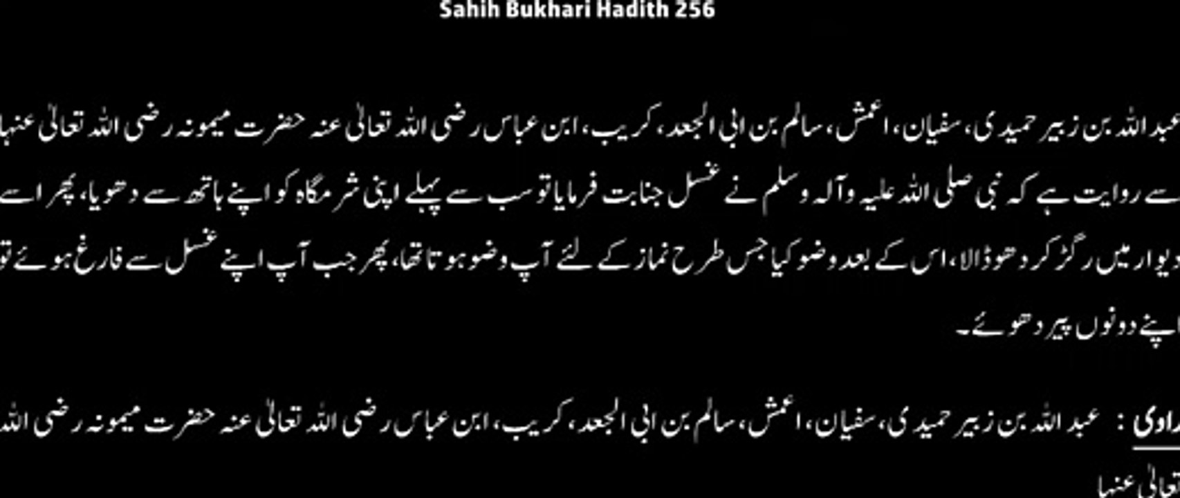 Watch *Hadith 256 Sahih Bukhari*