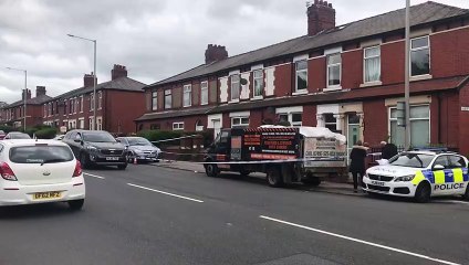 Police at the scene of an assault in Tulketh Brow, Preston on Saturday, May 22, 2021