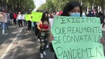 Protesta contra el regreso presencial a las aulas mexicanas