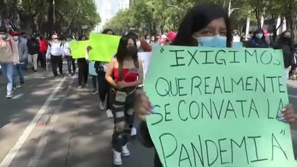 Protesta contra el regreso presencial a las aulas mexicanas