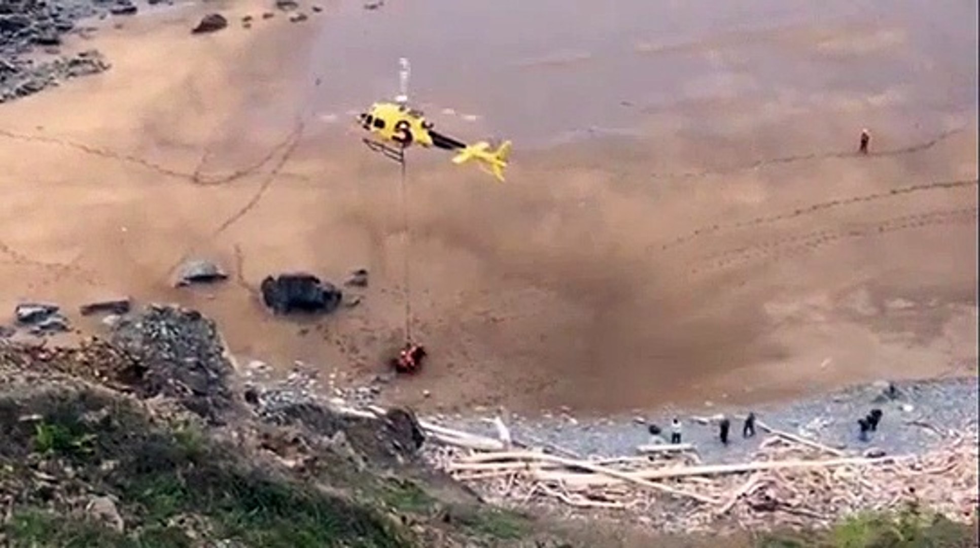 Toro resgatado de helicóptero, Espanha,