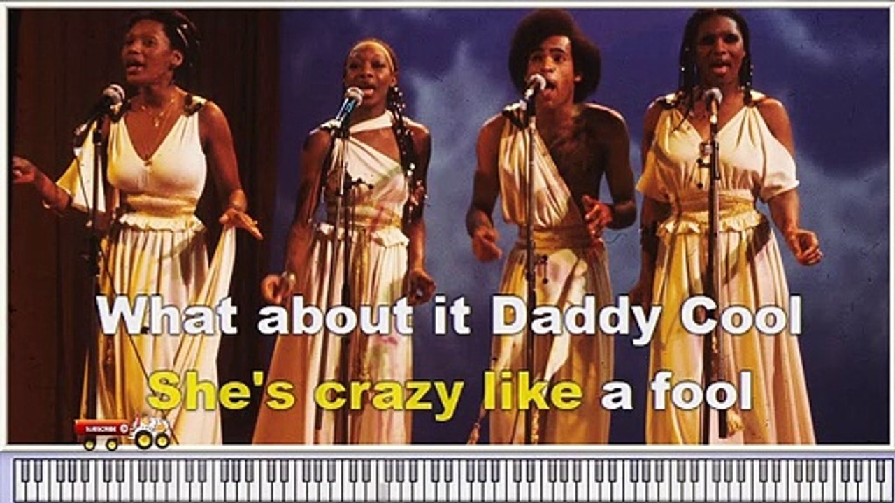 Boney M. - Daddy Cool - karaoke songs online with lyrics on the screen and piano.