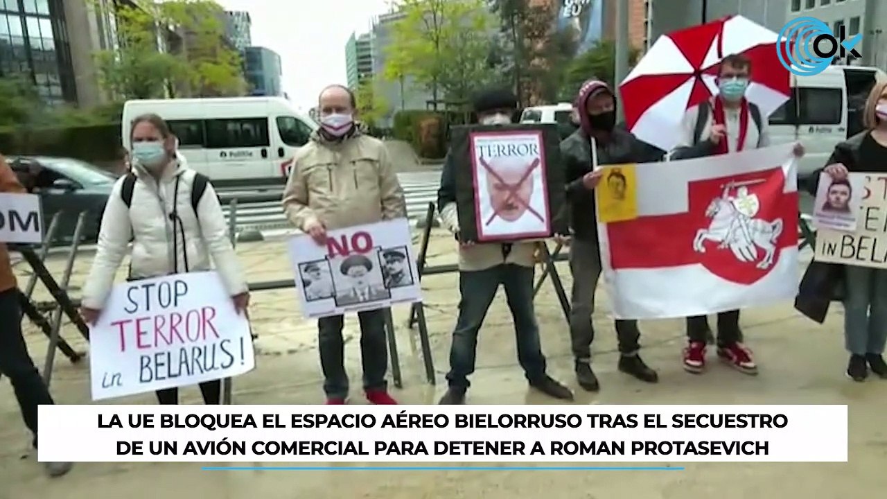 La UE bloquea el espacio aéreo bielorruso tras el secuestro de un avión comercial para detener a Roman Protasevich